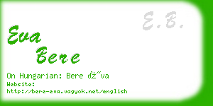 eva bere business card